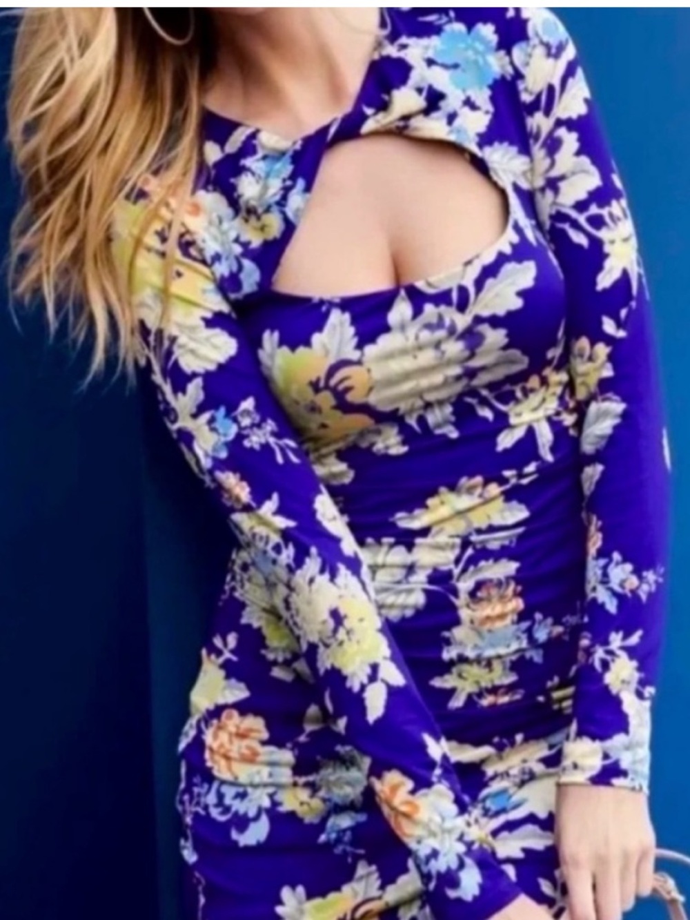 Guess Marciano Floral Cutout Bodycon Dress
